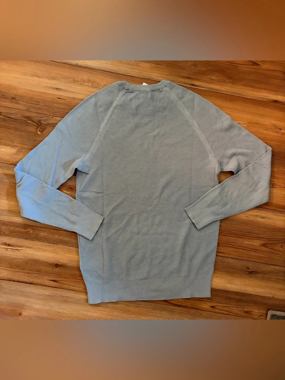 J. Crew Men’s Sky Blue Waffle-Knit Crewneck Sweater